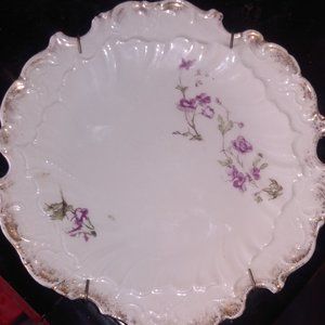 1840's ANTIQUE CHINA CAKE pastry porcelain PLATE Theodore Haviland Schleiger